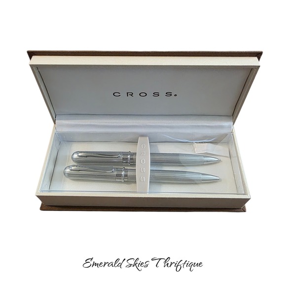 Cross Other - Cross Athens Satin Chrome Ballpoint  Pen & 0.9 mm Pencil Gift Set with box